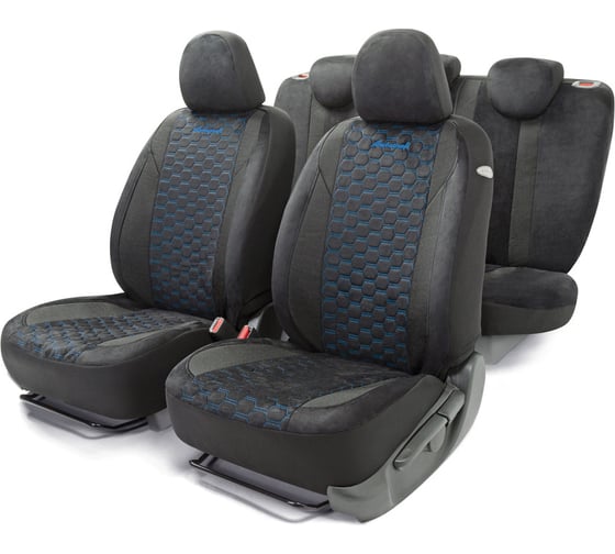 Изображение товара Авточехлы AUTOPROFI ALCANTARA чёрный/синий ALC-1505 BK/BL