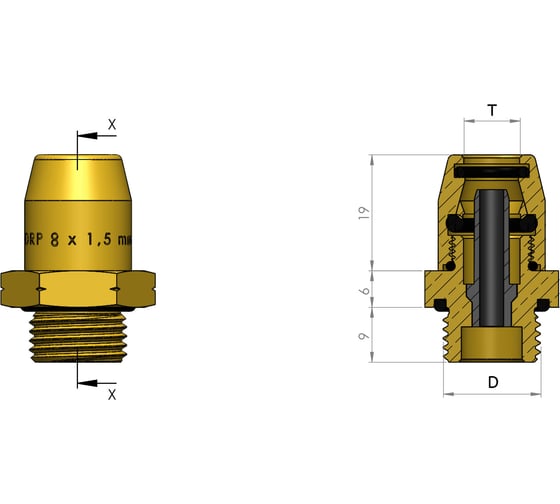 Изображение товара Фитинг прямой M14x1.5-8x1 мм ORPASAN ORP 4134
