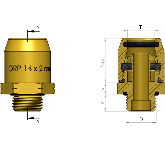 Изображение товара Фитинг прямой M16x1.5-14x2 мм ORPASAN ORP 4196