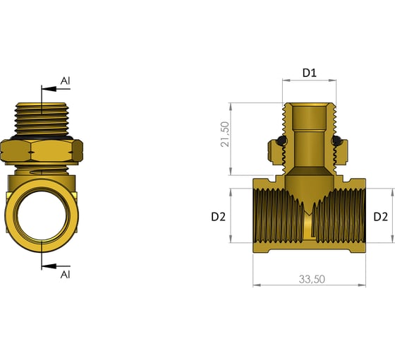 Изображение товара Адаптер тройник Т-образный F12/M12/F12x1.5 ORPASAN ORP 4462