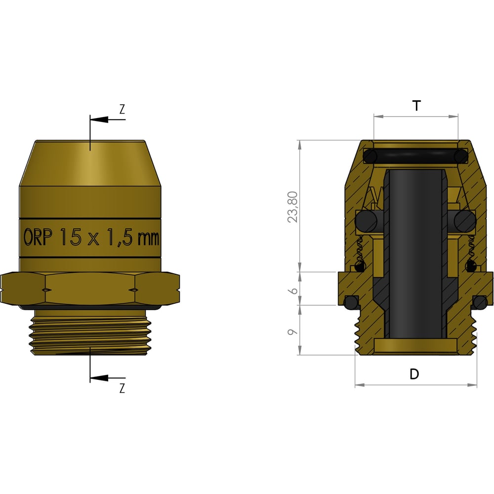 Фитинг прямой M26x1.5-15x1.5 мм ORPASAN ORP 4210