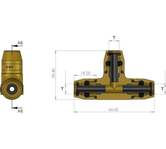 Изображение товара Фитинг тройник 12x1.5/12x1.5/12x1.5 мм ORPASAN ORP 4246