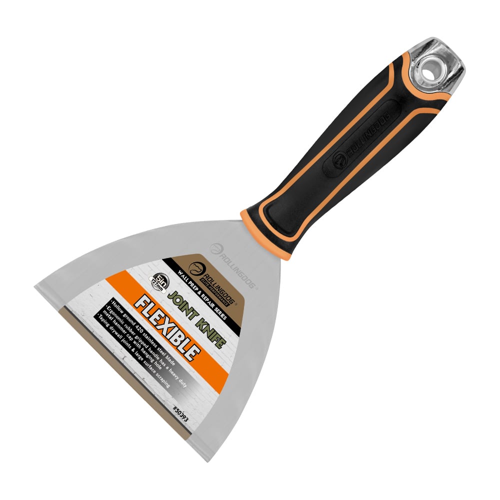 Изображение товара Малярный строительный шпатель Rollingdog из нержавеющей стали 127 мм гибкое лезвие