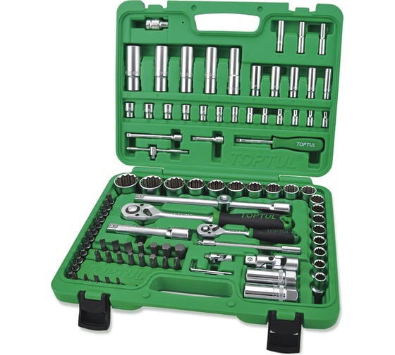 Изображение товара Набор инструментов в чемодане TOPTUL 1/4 DR и 1/2 DR 12-гр., 94 предмета, GCAI094R1