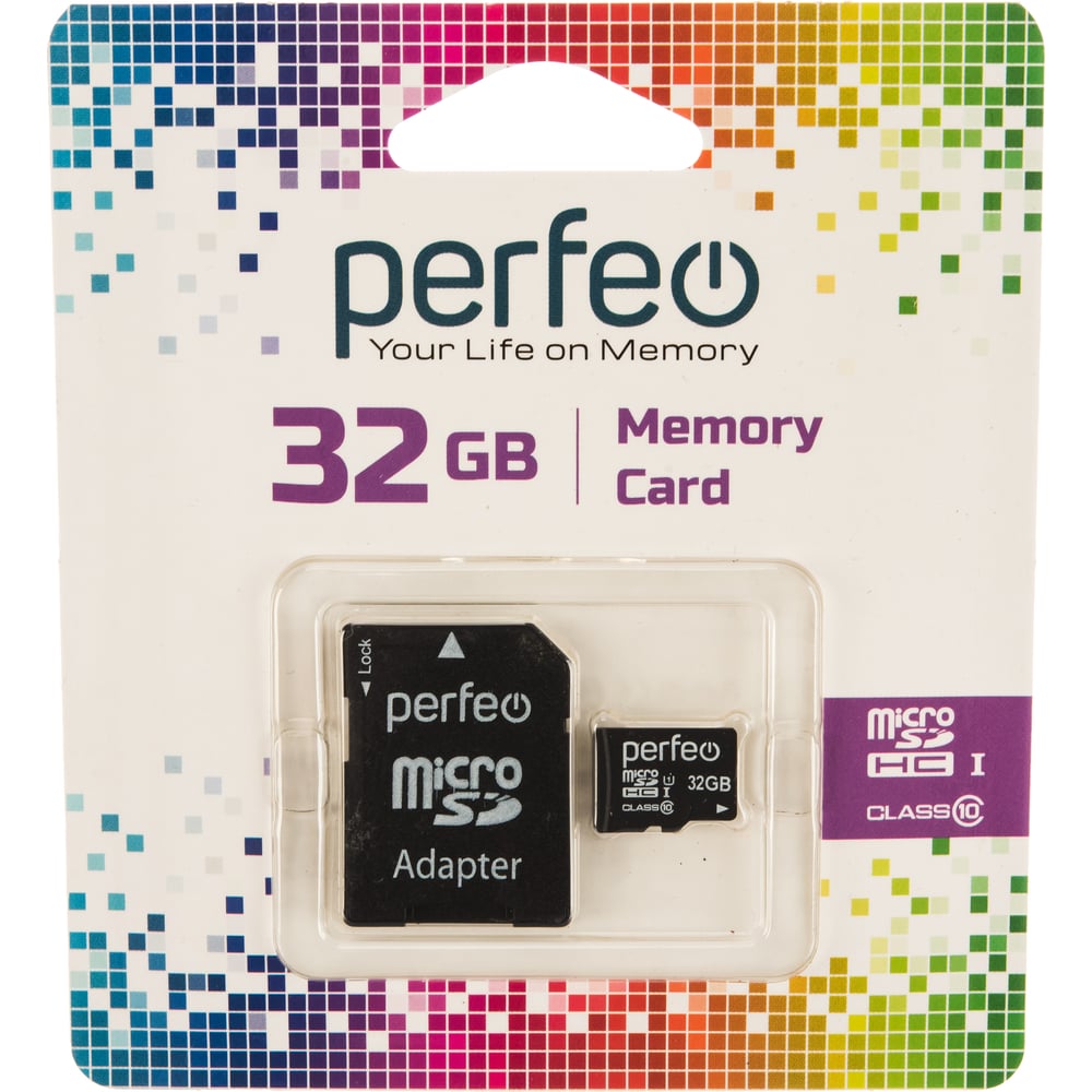 Карта памяти Perfeo microSD, 32GB, Class 10, с адаптером 30007691