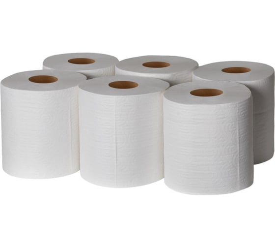 Изображение товара Полотенце в рулоне с центральной вытяжкой Бумага Сити 2 слоя, 160 м, белые, 6 штук в упаковке БС-2-160-ПЦ(6шт/упак)М