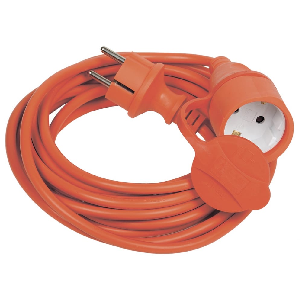 Шнур IEK удлинитель шнур на рамке садовый защита про 20 м 2200 вт 1 розетка без заземления 2х1 мм 20 м оранжевый
