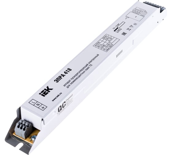 Изображение товара Пускорегулирующий электронный аппарат для линейных ЛЛ Т8 IEK ЭПРА 418 LLV418D-EBFL-4-18