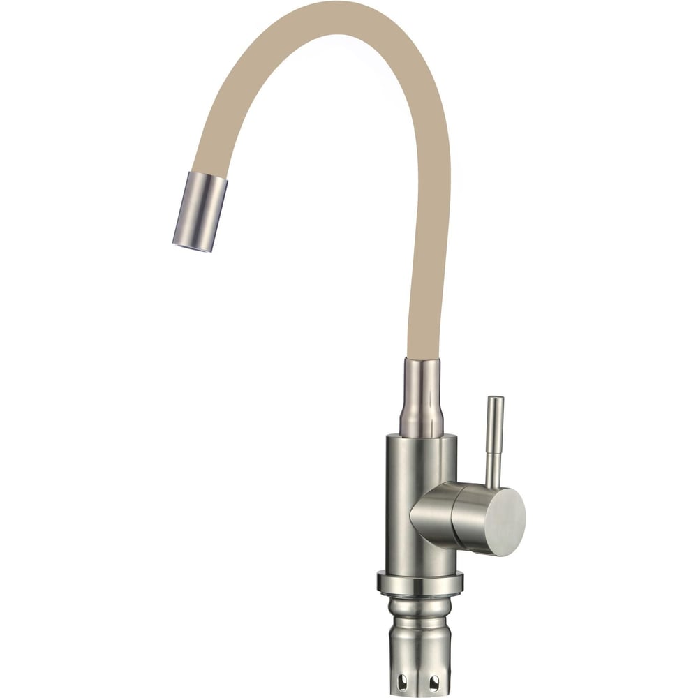 Изображение товара Современный бежевый однорычажный смеситель для кухни с поворотным изливом