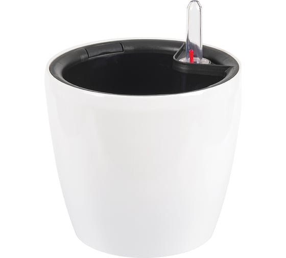 Изображение товара Кашпо IDEA АНФА D150 мм с вставкой и с автополивом, белый М 3230
