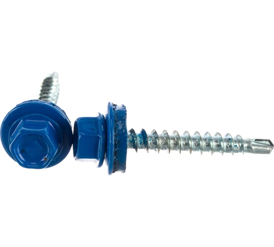 Изображение товара Кровельный саморез Госкреп 4.8х35 мм, RAL 5005, ярко-синие, 60 шт., пластиковый контейнер, 280 мл 2-0017410