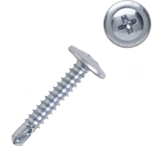 Изображение товара Саморез с прессшайбой МЕТАЛЛСЕРВИС 4,2x38 со сверлом, цинк, 500 шт., ведро МС 1268481