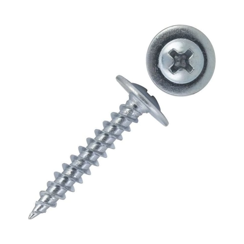 Изображение товара Саморез с прессшайбой МЕТАЛЛСЕРВИС 4,2x13 острый, цинк, 22 шт. МС 1268469