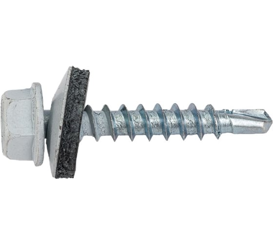 Изображение товара Саморез кровельный МЕТАЛЛСЕРВИС 4,8x29 RAL 9003 сигнальный-белый, по дереву, 60 шт., коробка с окном МС 1271100