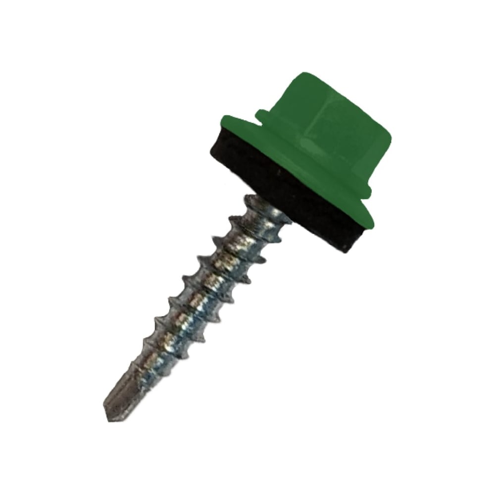 Изображение товара Саморез кровельный МЕТАЛЛСЕРВИС 4,8x51 RAL 6002 лиственно-зеленый, ведро 200 шт.