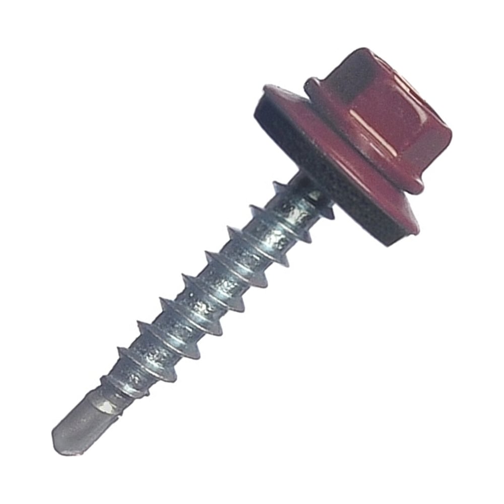 Изображение товара Саморез кровельный МЕТАЛЛСЕРВИС 4,8x51 RAL 3005 винно-красный по дереву 200 шт