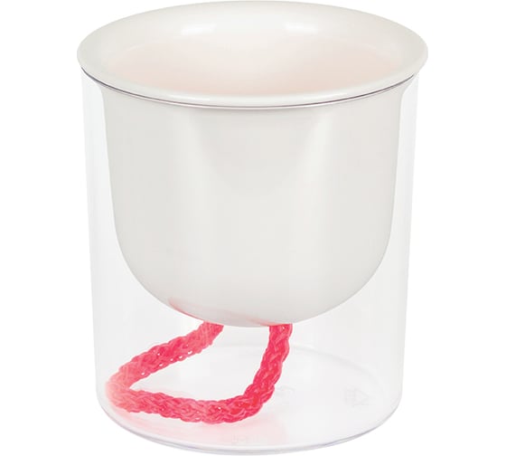 Изображение товара Кашпо IDEA ГРЕВИ D95 мм H135 мм 0,28л с фитильным поливом, белый М 3131