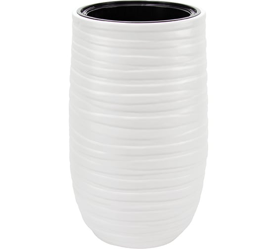 Изображение товара Кашпо IDEA ЛАЙН D375 мм H 620 мм со вставкой, белый М 3412