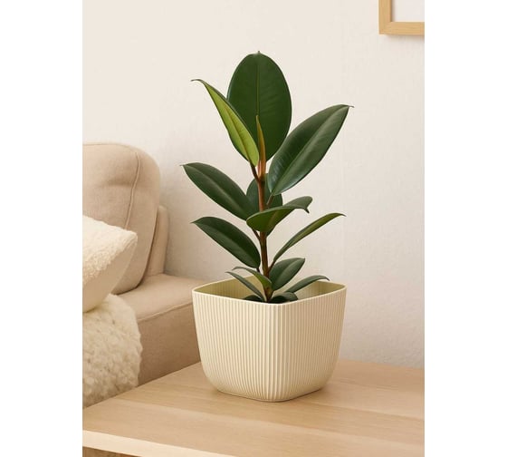 Изображение товара Кашпо IDEA ПИКАНТО 150х150 мм 1.8л, белый ротанг М 3209