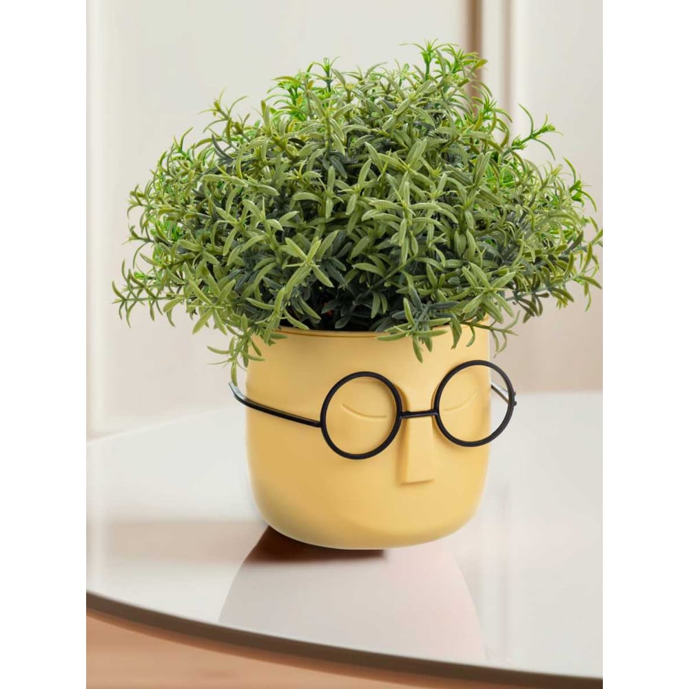 Изображение товара Кашпо IDEA СТИВ D115 мм 0,65л со вставкой банановый цвет