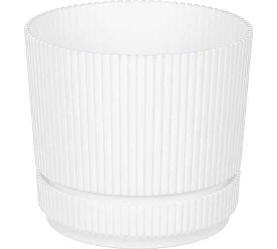 Изображение товара Кашпо IDEA СТРИП D140 мм 1,3л с подставкой, белый М 3246