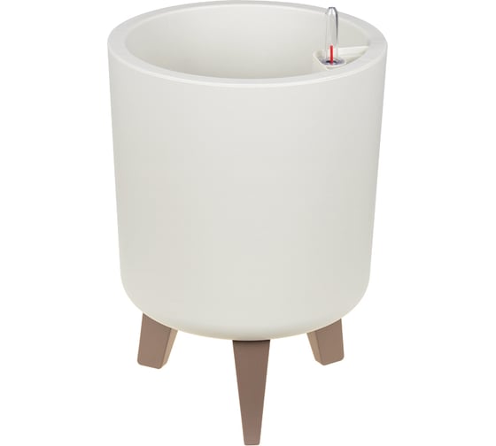 Изображение товара Кашпо IDEA ФЛОРИАН высокое D250 мм 11л с автополивом, белый ротанг М 3157