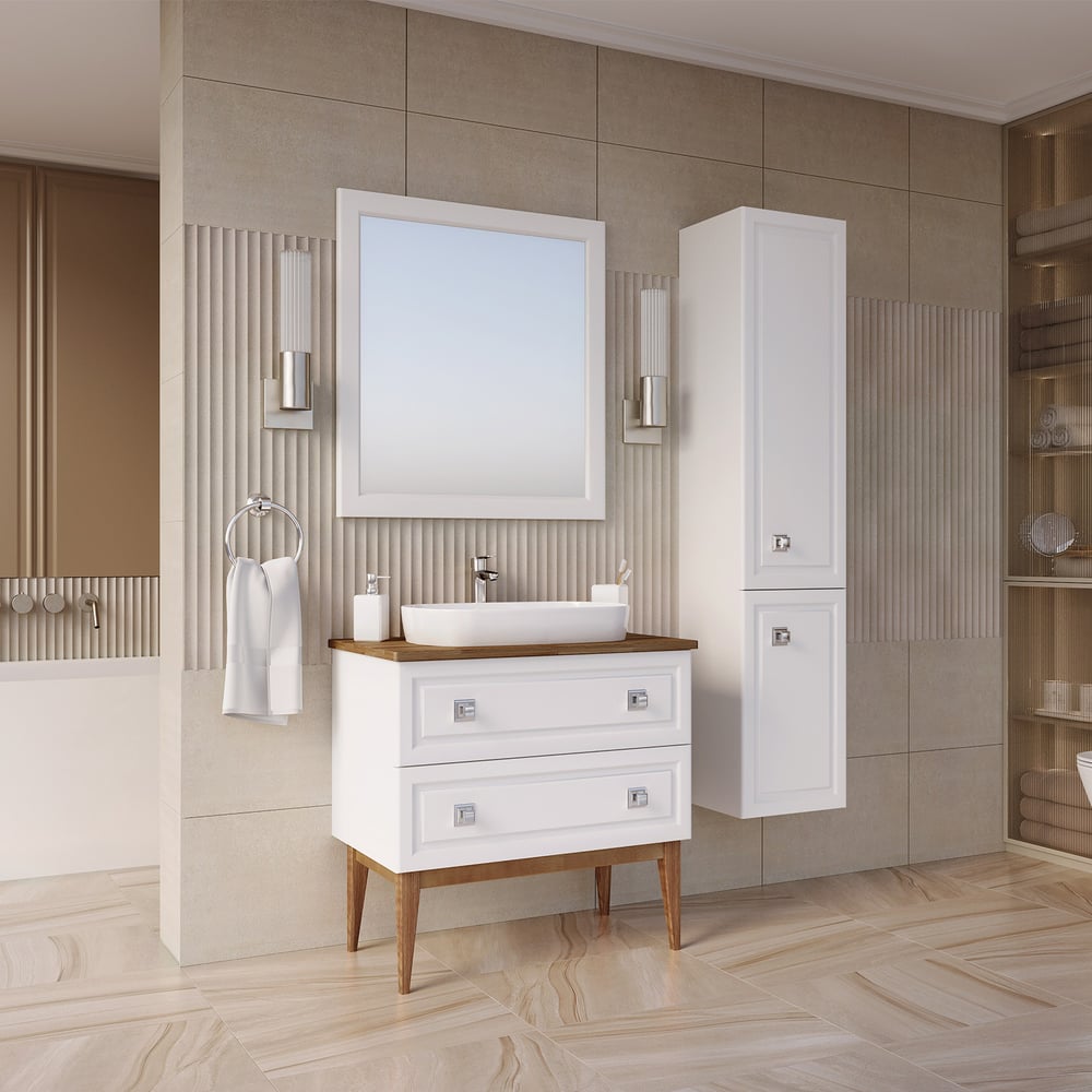 Изображение товара Подстолье АСБ-МЕБЕЛЬ Каталина 80 White напольное с 2 ящиками