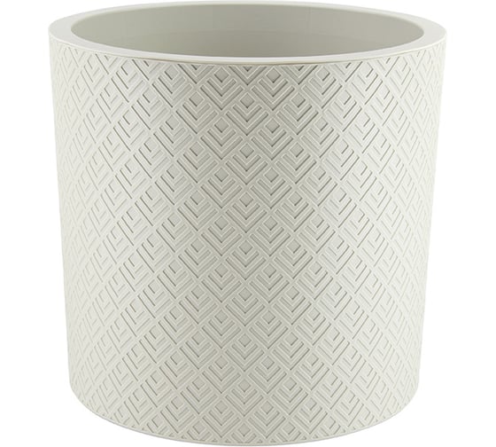 Изображение товара Кашпо IDEA ЭТНА D380 мм 24л с вставкой, белый ротанг М 3185