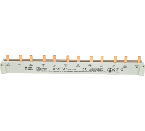 Изображение товара Шинная разводка ABB 2ф, 12 модулей, 63А PS2/12 2CDL220001R1012