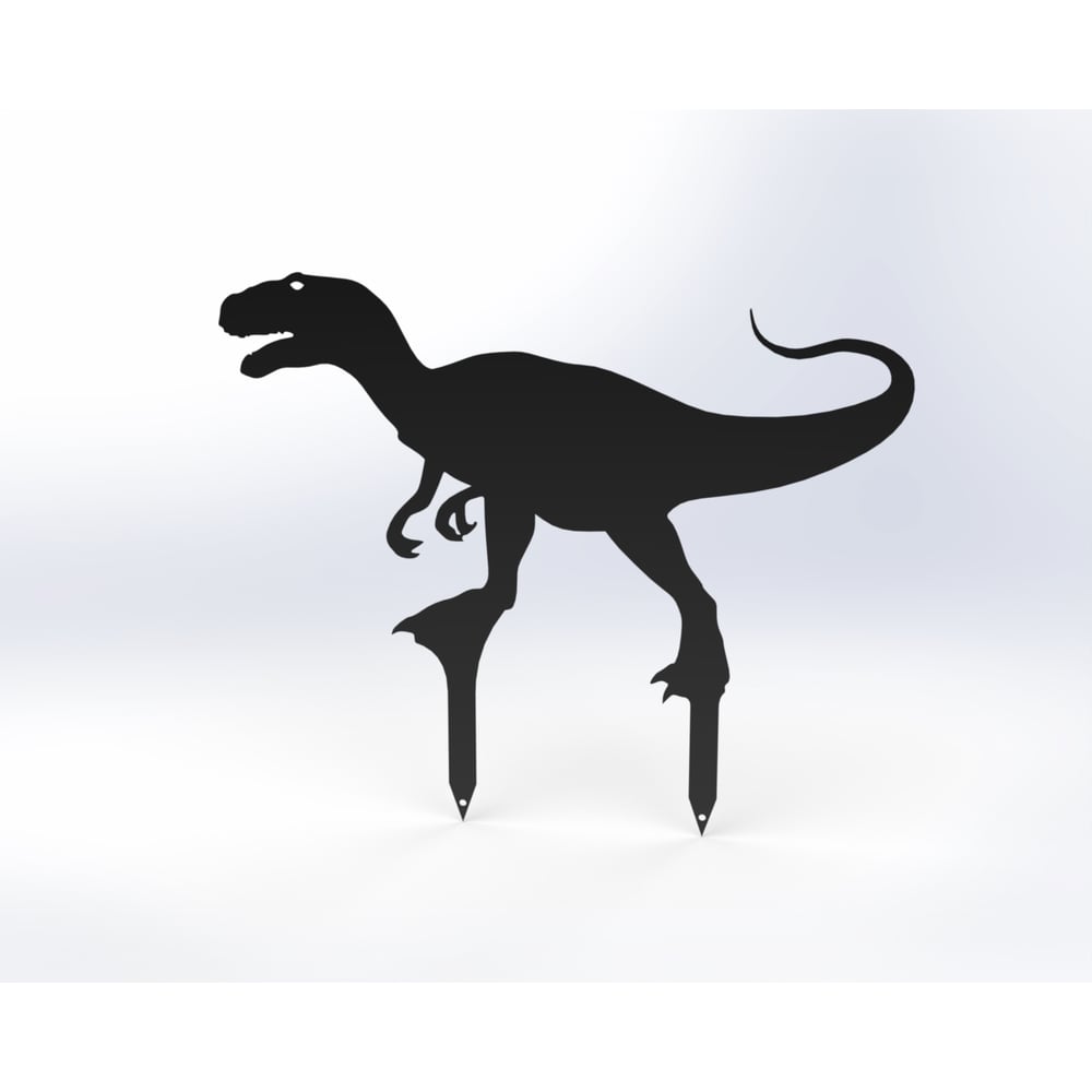 Изображение товара Металлическая садовая фигурка динозавр модель 5 черная 300 мм