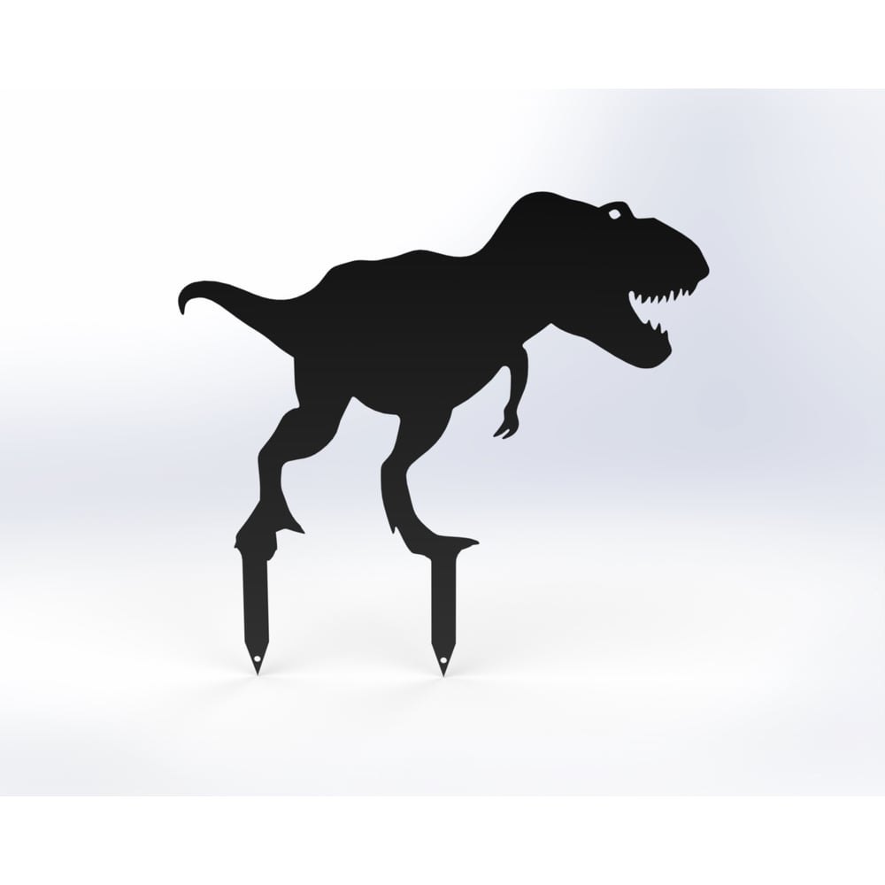 Изображение товара Металлическая садовая фигурка динозавр 6 черная 300 мм