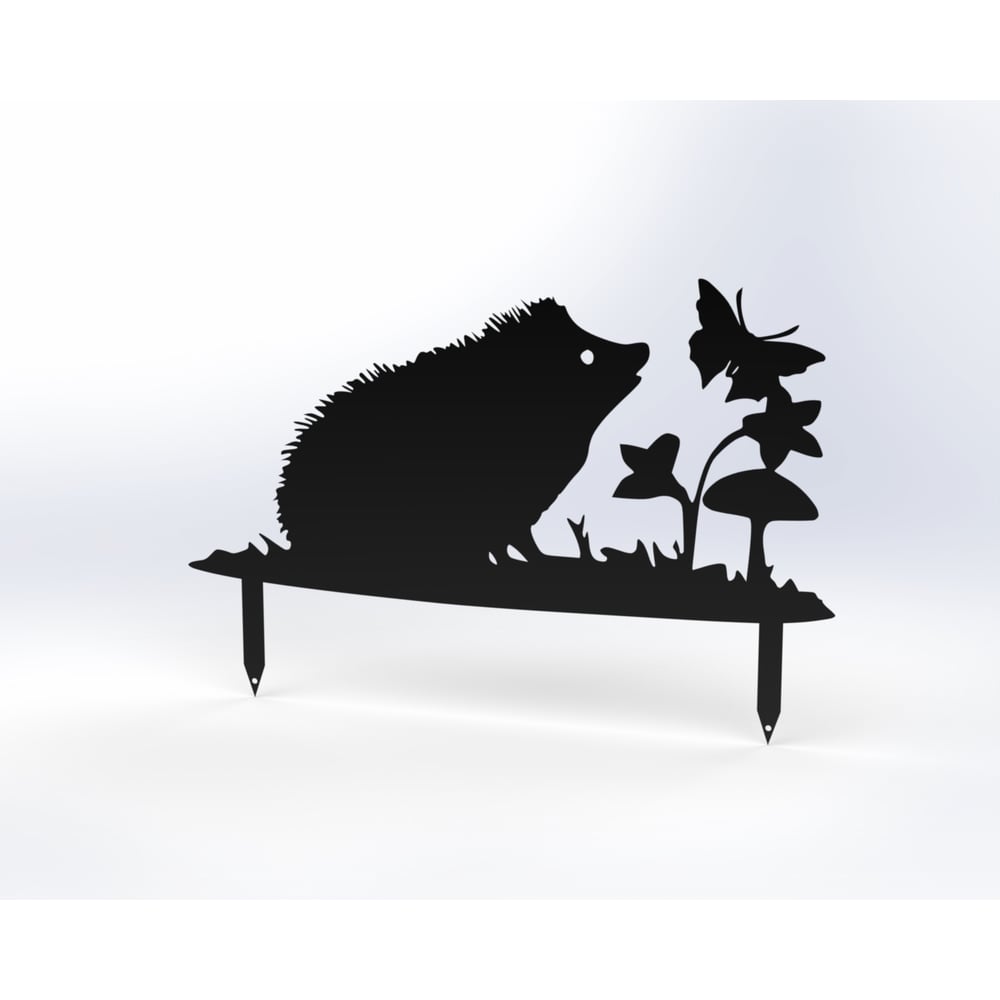 Изображение товара Садовая металлическая фигурка Ёжик Модель 5 от Металекс черная 250 мм