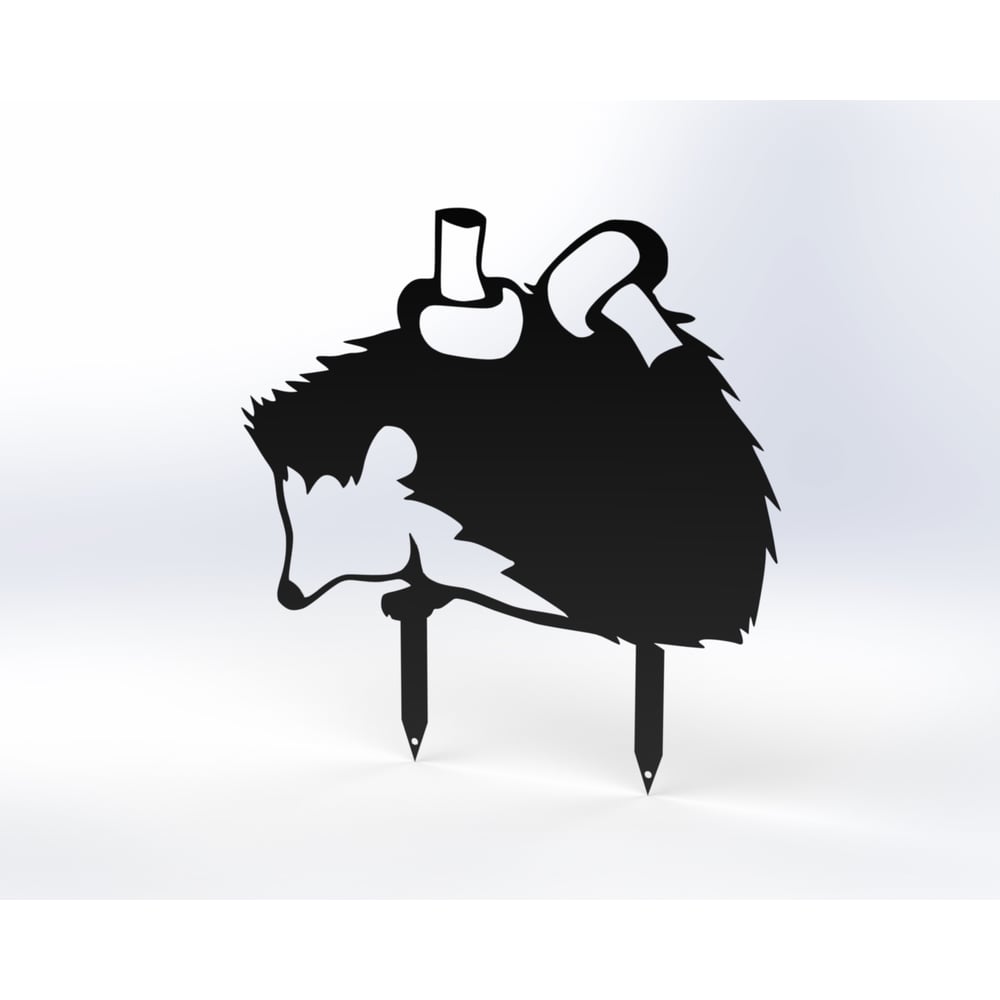 Изображение товара Металлическая садовая фигурка ёжик Металекс 3 черный для украшения сада