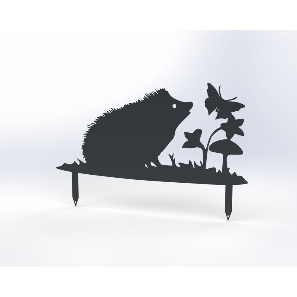 Изображение товара Металлическая фигурка садовая Ёжик 5 серый для украшения сада и дачи