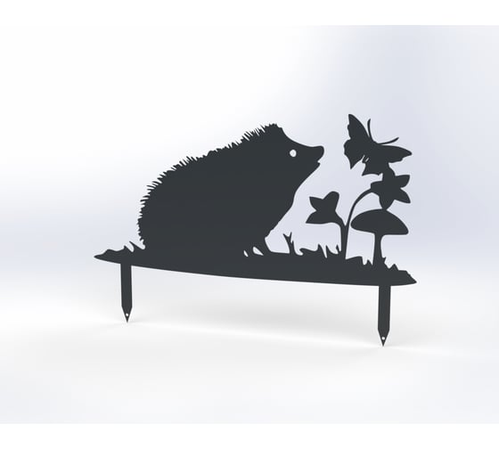 Изображение товара Фигурка садовая металлическая Металекс Ёжик Модель 5, серый 115125
