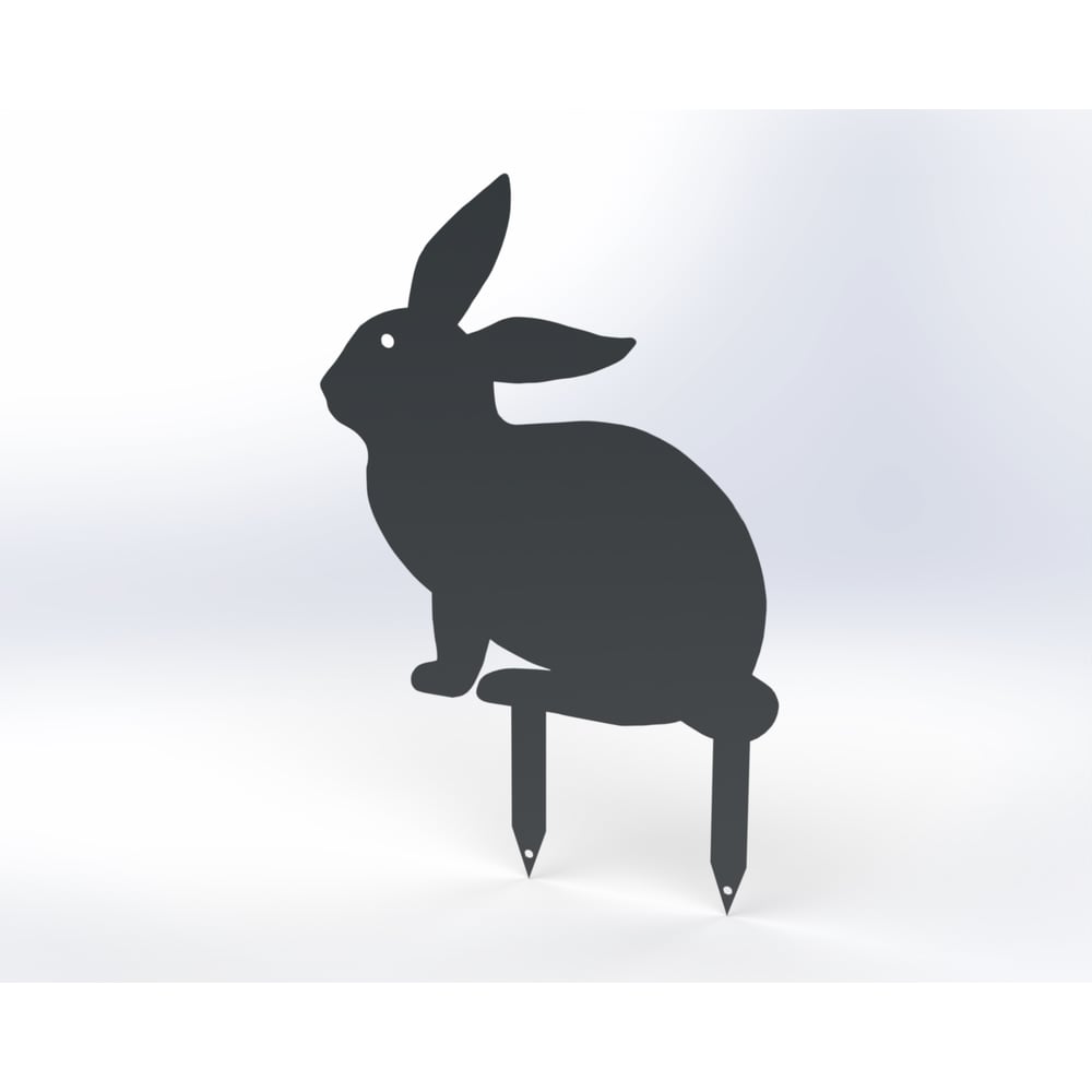 Изображение товара Садовая металлическая фигурка Зайка Металекс 1 серого цвета большая