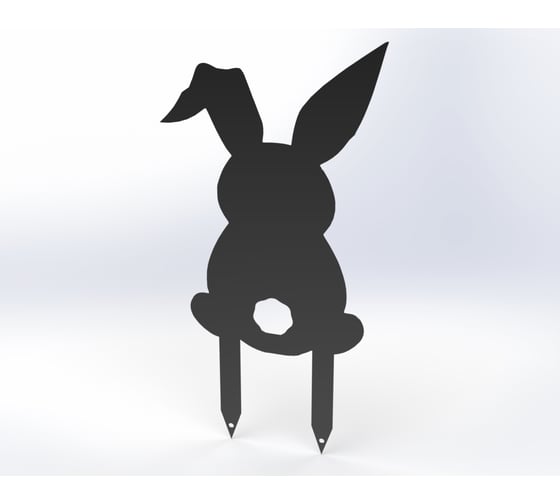 Изображение товара Фигурка садовая металлическая Металекс Зайка Модель 4, черный 115142