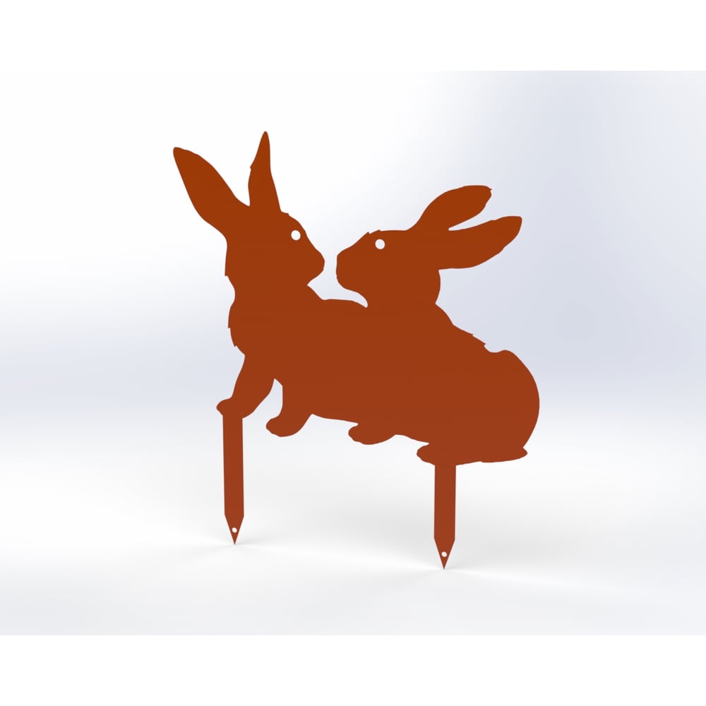 Изображение товара Фигурка садовая металлическая Зайка Модель 6 оранжевая Металекс