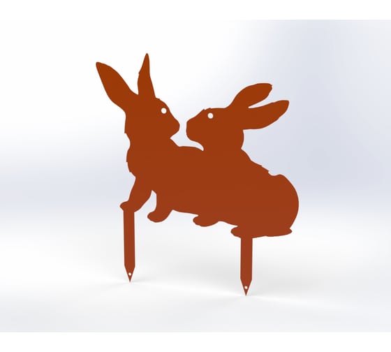 Изображение товара Фигурка садовая металлическая Металекс Зайка Модель 6, оранжевый 115162