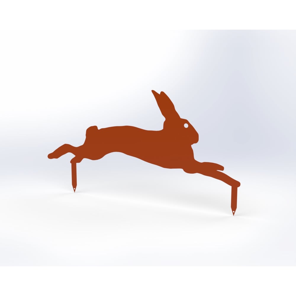 Изображение товара Фигурка садовая металлическая Металекс Зайка Модель 3 оранжевая