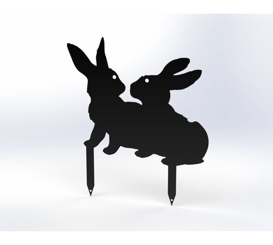 Изображение товара Фигурка садовая металлическая Металекс Зайка Модель 6, черный 115144