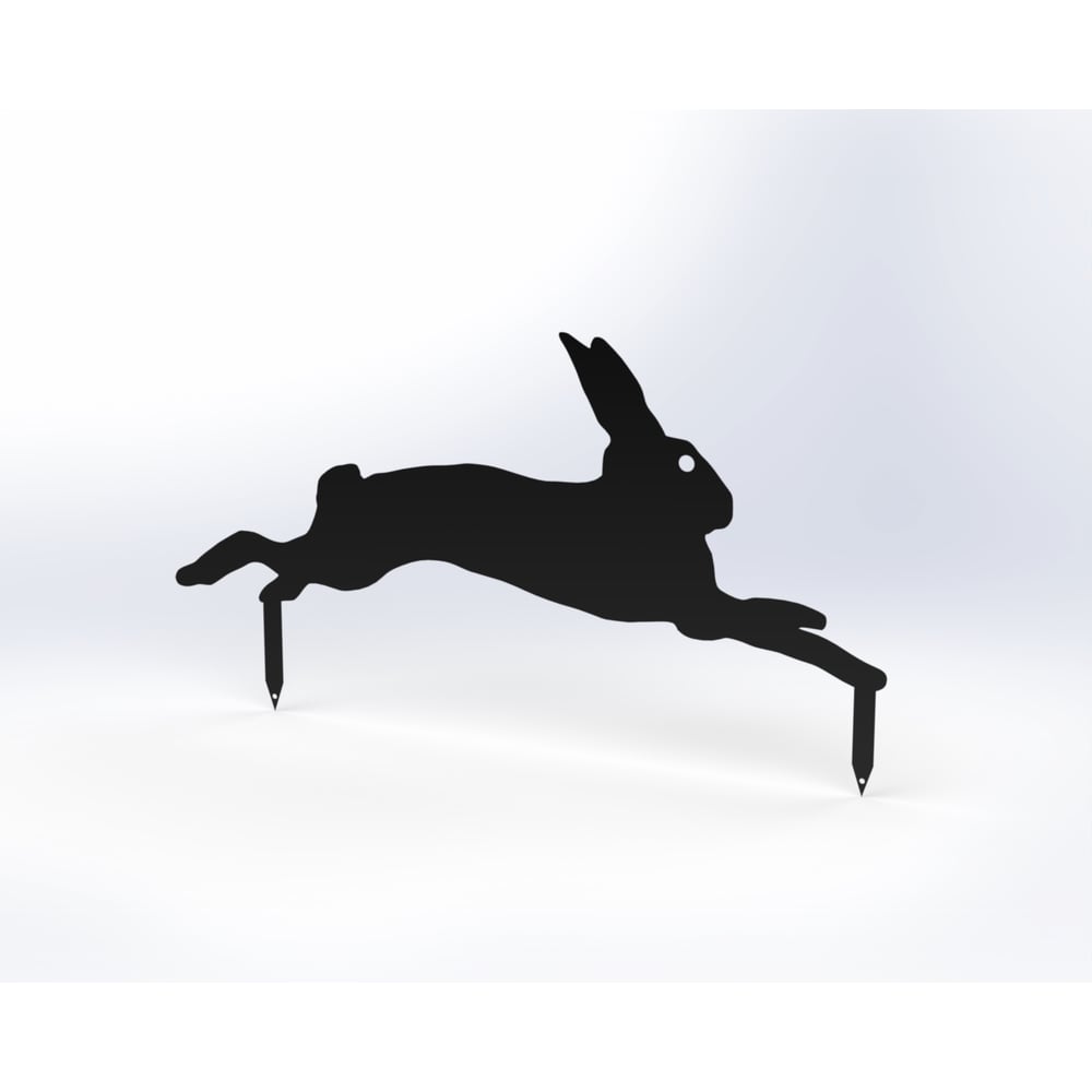 Изображение товара Металлическая садовая фигурка Зайка Модель 3 черная 300 мм металлический декор сада