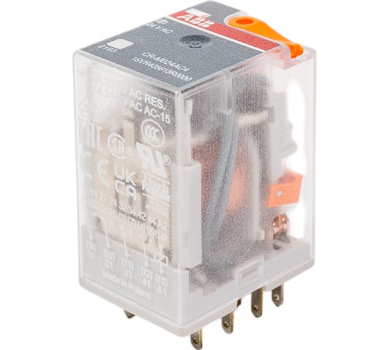 Изображение товара Промежуточное реле ABB CR-M024AC4 6А 24В 4ПК CR-M без индикации без розетки 1SVR405613R0000