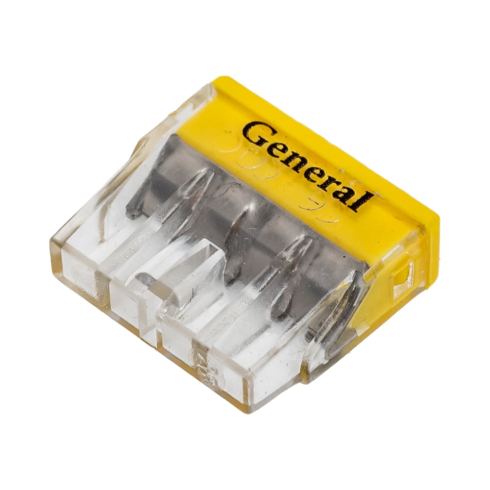 Изображение товара Клемма строительно-монтажная 4-проводная General Lighting Systems GTER6-04-P СМК, 0.5-2.5 мм2, с пастой, 100 800424