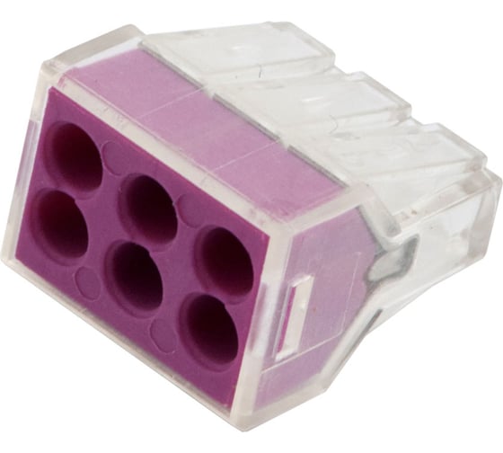 Изображение товара Клемма строительно-монтажная 6-проводная General Lighting Systems GTER6-06-75-P СМК, 0.75-2.5 мм2, с пастой, 100шт 800430