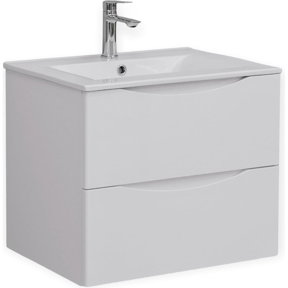 Изображение товара Подвесная тумба с раковиной BOND Cube 60 см белая матовая MDF