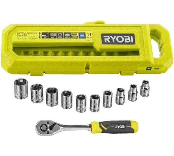 Изображение товара Набор из трещотки и торцевых головок Ryobi RHRS11PC 5132006068