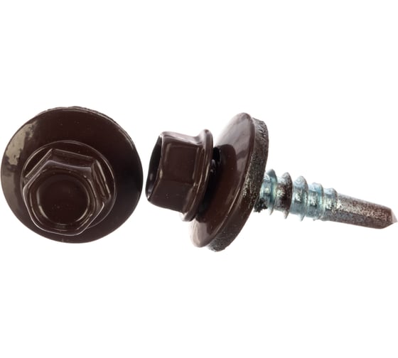 Изображение товара Кровельный саморез Госкреп 5.5х25 мм, RAL 8017, коричневый шоколад, 60 шт., пластиковый контейнер, 280 мл 2-0018380