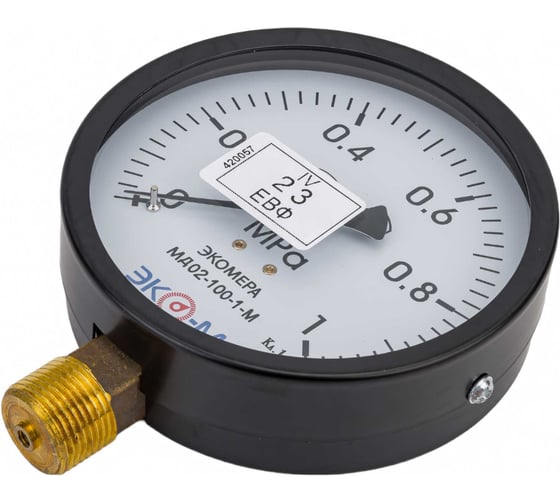Изображение товара Манометр ЭКО-М Экомера МД02-100мм 0..1МПа М201,5 (экономичное исполнение) МД02-100-М-1МПа-ЭИ