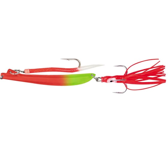 Изображение товара Пилькер Stinger BiColor Pilk 500 г, Fl.Red-Fl.Chart, GLOW 10, приманка для морской рыбалки ef55422